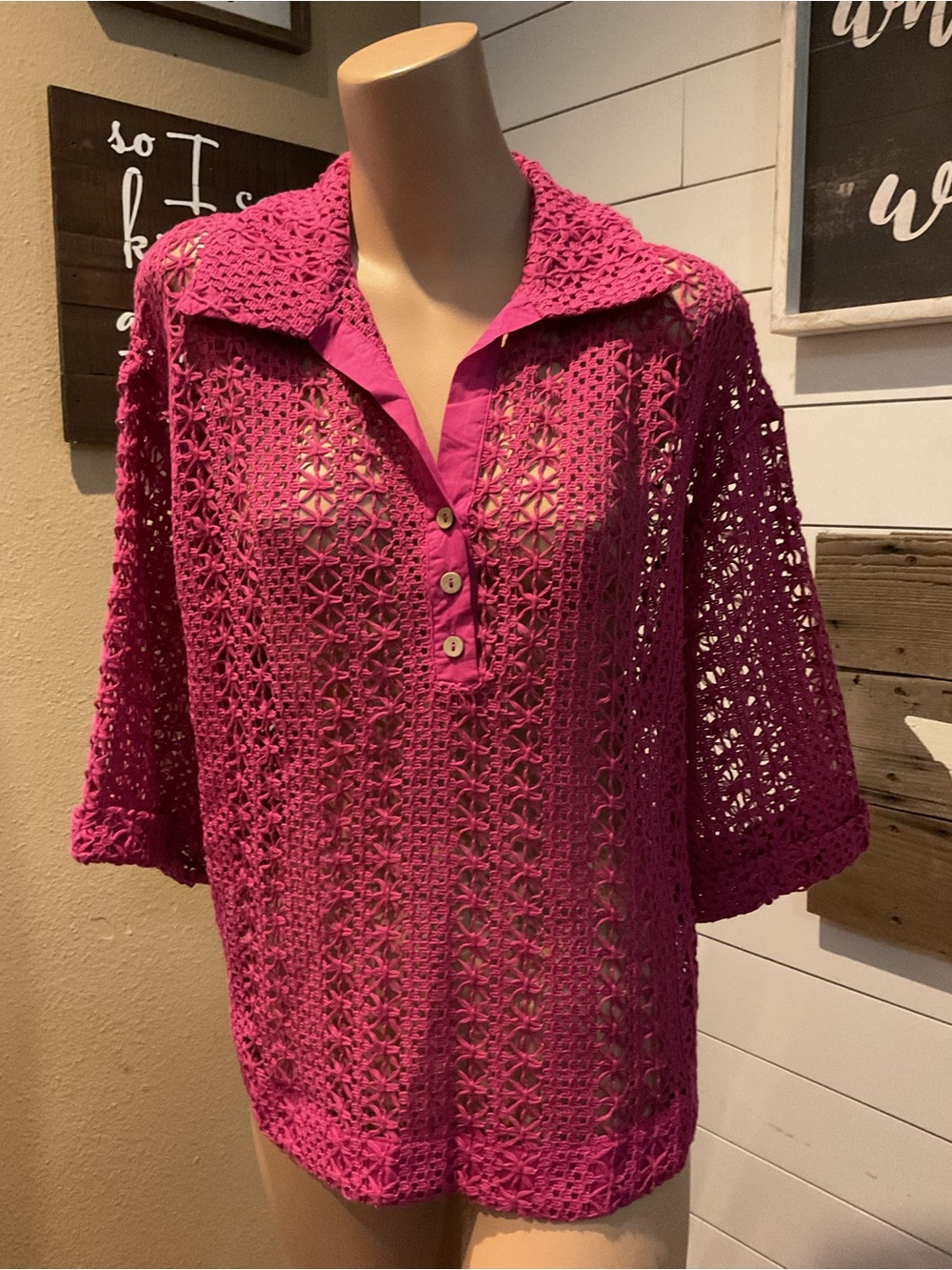 Umgee Adventrue Seeker Crochet Orchid Top Women’s Size Small NWT